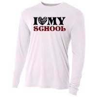 I Love My School Funny Valentine's Day Cooling Performance Long Sleeve Crew