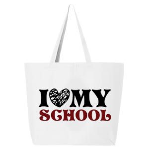 I Love My School Funny Valentine's Day 25L Jumbo Tote