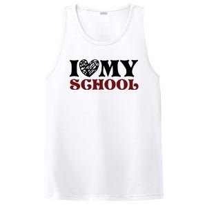 I Love My School Funny Valentine's Day PosiCharge Competitor Tank