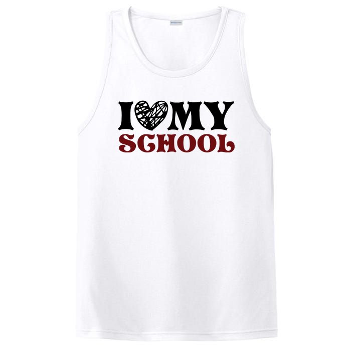 I Love My School Funny Valentine's Day PosiCharge Competitor Tank