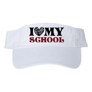 I Love My School Funny Valentine's Day Valucap Bio-Washed Visor