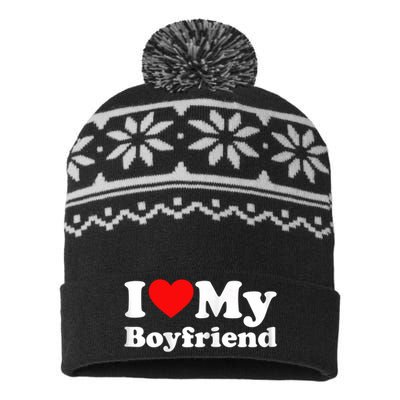 I Love My Boyfriend, Love Boyfriend USA-Made Snowflake Beanie