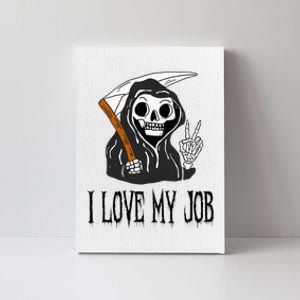 I Love My Job Cute Grim Reaper Funny Halloween Horror Lover  Canvas