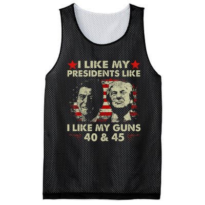 I Like My Presidents Like I Like My Guns 40 & 45 Vote Trump Mesh Reversible Basketball Jersey Tank