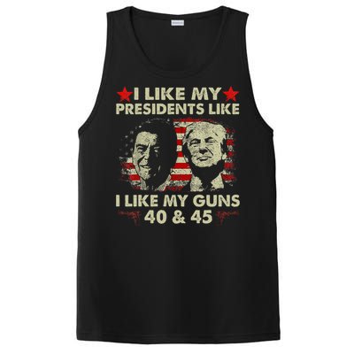 I Like My Presidents Like I Like My Guns 40 & 45 Vote Trump PosiCharge Competitor Tank