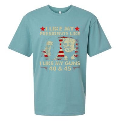 I Like My Presidents Like I Like My Guns 40 & 45 Vote Trump Sueded Cloud Jersey T-Shirt