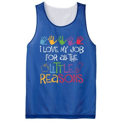 I Love My Job For All The Little Reasons Teacher Mesh Reversible Basketball Jersey Tank