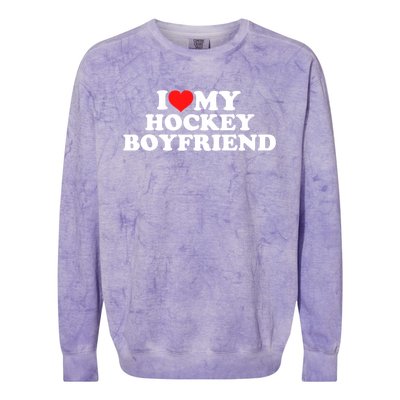 I Love My Hockey Friend Gift Colorblast Crewneck Sweatshirt