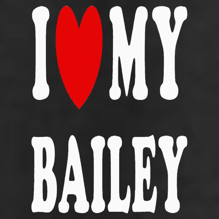 I Love My Bailey I Heart My Bailey 7 Panel Mesh Trucker Snapback Hat