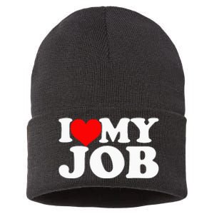 I Love My Job Funny Engineer Sustainable Knit Beanie