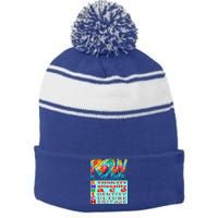 I Love My Enrich Antiracism Inclusion Dei Culture Gift Stripe Pom Pom Beanie