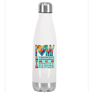 I Love My Enrich Antiracism Inclusion Dei Culture Gift Stainless Steel Insulated Water Bottle