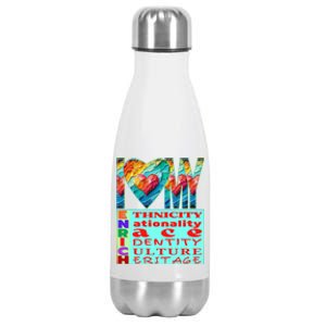 I Love My Enrich Antiracism Inclusion Dei Culture Gift Stainless Steel Insulated Water Bottle