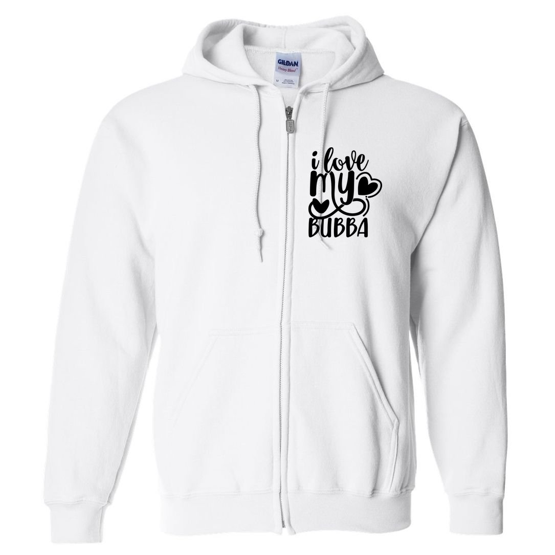 I Love My Bubba Gift For Dad Fathers Day Full Zip Hoodie