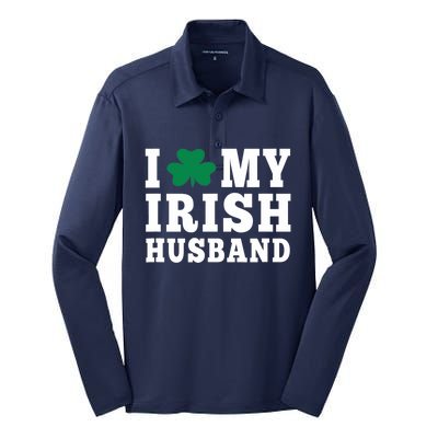 I Love My Irish Husband Friendship Couple Married Silk Touch Performance Long Sleeve Polo