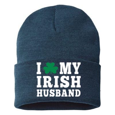 I Love My Irish Husband Friendship Couple Married Sustainable Knit Beanie