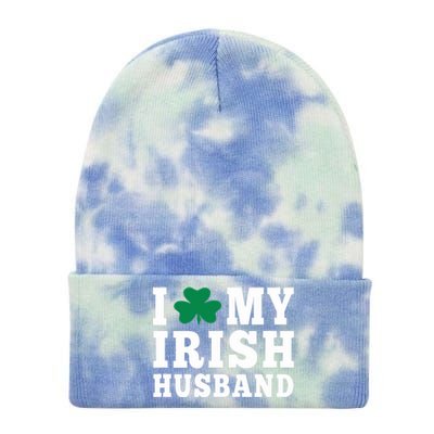 I Love My Irish Husband Friendship Couple Married Tie Dye 12in Knit Beanie