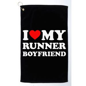 I Love My Runner Friend Heart Bf Marathon Running Platinum Collection Golf Towel