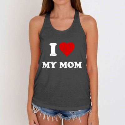 I Love My Mom Gift Women's Knotted Racerback Tank
