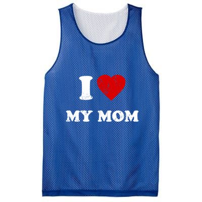 I Love My Mom Gift Mesh Reversible Basketball Jersey Tank