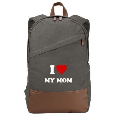 I Love My Mom Gift Cotton Canvas Backpack