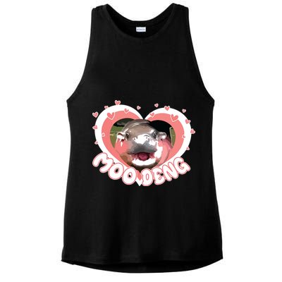 I Love Moo Deng Baby Hippo Moo Deng I Heart Moo Deng Ladies PosiCharge Tri-Blend Wicking Tank