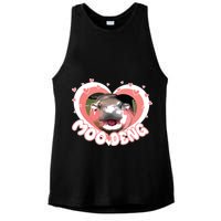 I Love Moo Deng Baby Hippo Moo Deng I Heart Moo Deng Ladies PosiCharge Tri-Blend Wicking Tank