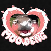 I Love Moo Deng Baby Hippo Moo Deng I Heart Moo Deng Ladies PosiCharge Tri-Blend Wicking Tank