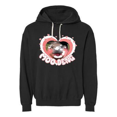 I Love Moo Deng Baby Hippo Moo Deng I Heart Moo Deng Garment-Dyed Fleece Hoodie