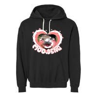 I Love Moo Deng Baby Hippo Moo Deng I Heart Moo Deng Garment-Dyed Fleece Hoodie