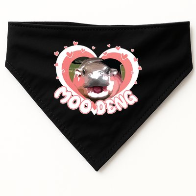 I Love Moo Deng Baby Hippo Moo Deng I Heart Moo Deng USA-Made Doggie Bandana