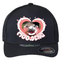 I Love Moo Deng Baby Hippo Moo Deng I Heart Moo Deng Flexfit Unipanel Trucker Cap