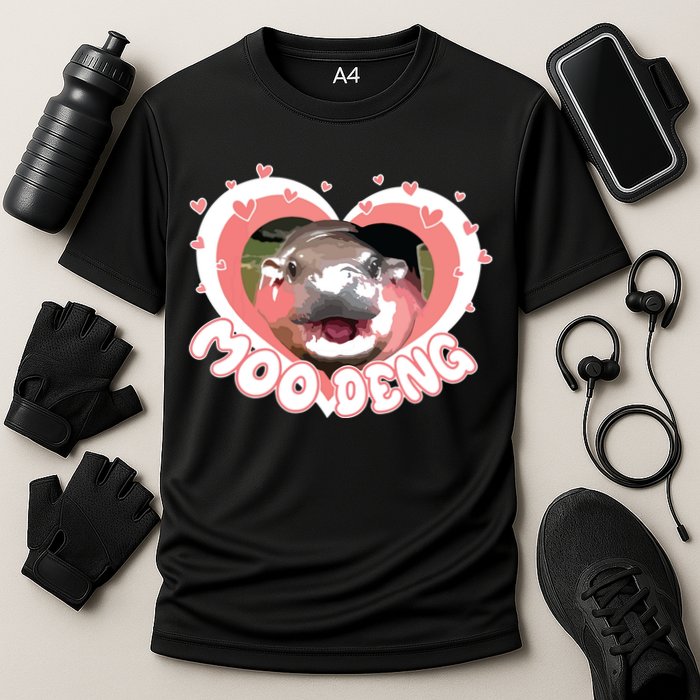 I Love Moo Deng Baby Hippo Moo Deng I Heart Moo Deng Performance Shirt