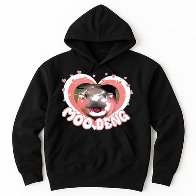 I Love Moo Deng Baby Hippo Moo Deng I Heart Moo Deng Hoodie