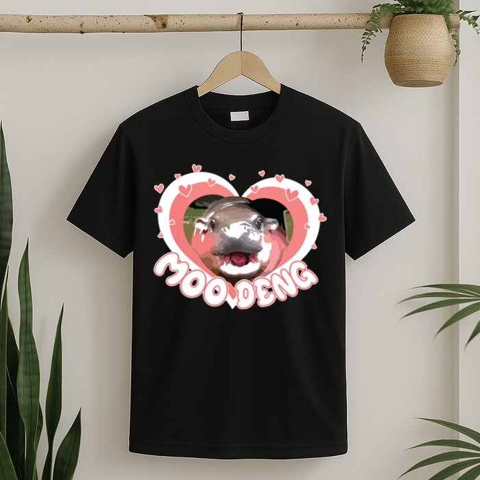 I Love Moo Deng Baby Hippo Moo Deng I Heart Moo Deng T-Shirt