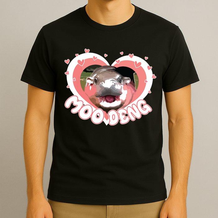 I Love Moo Deng Baby Hippo Moo Deng I Heart Moo Deng T-Shirt
