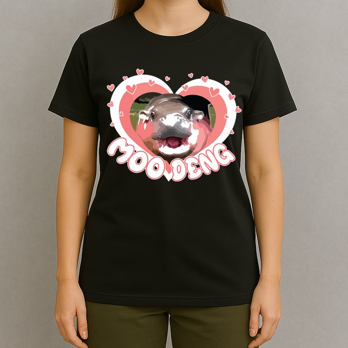 I Love Moo Deng Baby Hippo Moo Deng I Heart Moo Deng T-Shirt