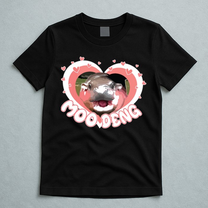 I Love Moo Deng Baby Hippo Moo Deng I Heart Moo Deng T-Shirt