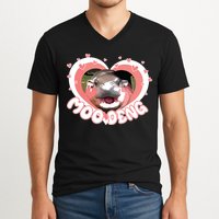I Love Moo Deng Baby Hippo Moo Deng I Heart Moo Deng V-Neck T-Shirt