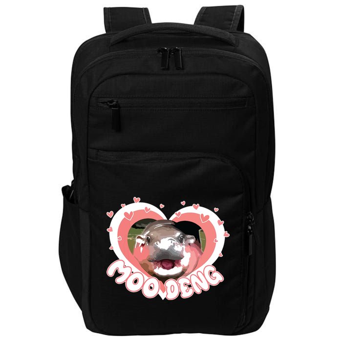 I Love Moo Deng Baby Hippo Moo Deng I Heart Moo Deng Impact Tech Backpack