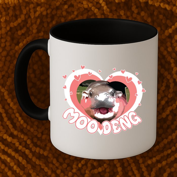 I Love Moo Deng Baby Hippo Moo Deng I Heart Moo Deng Mug