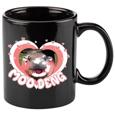 I Love Moo Deng Baby Hippo Moo Deng I Heart Moo Deng 11oz C Handle Ceramic Mug