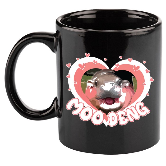 I Love Moo Deng Baby Hippo Moo Deng I Heart Moo Deng 11oz C Handle Ceramic Mug