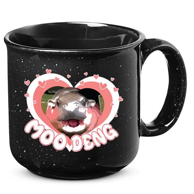 I Love Moo Deng Baby Hippo Moo Deng I Heart Moo Deng 15oz Campfire Ceramic Mug