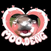 I Love Moo Deng Baby Hippo Moo Deng I Heart Moo Deng Drawstring Bag