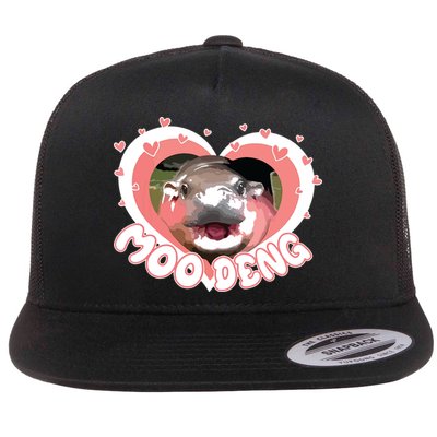 I Love Moo Deng Baby Hippo Moo Deng I Heart Moo Deng Flatbill Hat