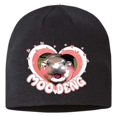 I Love Moo Deng Baby Hippo Moo Deng I Heart Moo Deng Sustainable Beanie