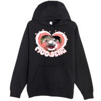 I Love Moo Deng Baby Hippo Moo Deng I Heart Moo Deng Premium Pullover Hoodie