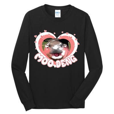 I Love Moo Deng Baby Hippo Moo Deng I Heart Moo Deng Tall Long Sleeve T-Shirt