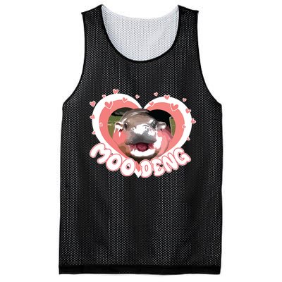 I Love Moo Deng Baby Hippo Moo Deng I Heart Moo Deng Mesh Reversible Basketball Jersey Tank